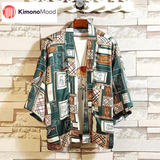 Kimono homme à l'imprimé vintage