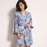 Kimono Satin bleu